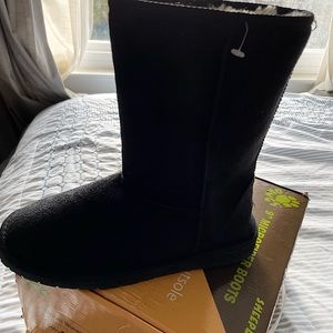 Two Pairs of Dawgs Womens 9" Microfiber Boots Chocolate and Black Size 7